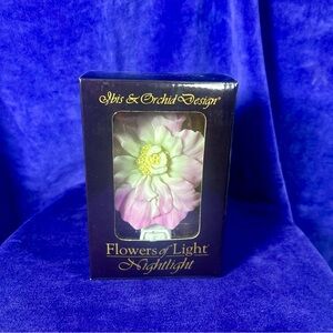 IBIS & ORCHID DESIGN FLOWERS OF LIGHT NIGHTLIGHT  NIB  ROSE